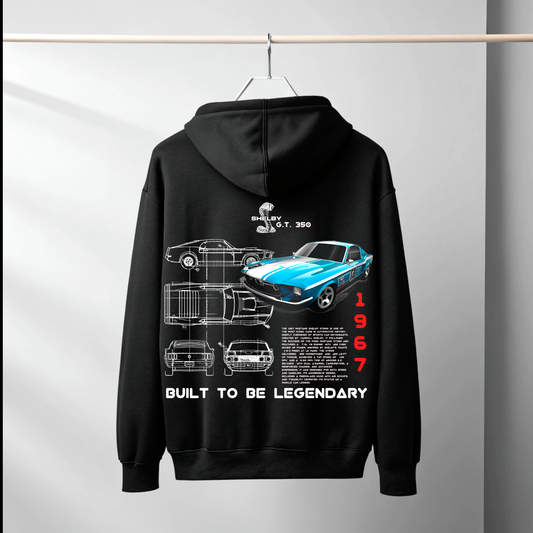 Ford Mustang 1964 Vintage Blueprint Hoodie