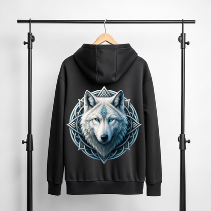 Majestic Wolf Art Black Hoodie